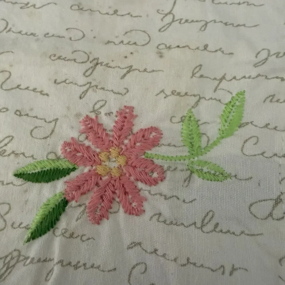 Hip + Hop Set Of 4 Cotton Napkins Cotton Embroidered Pink Flower